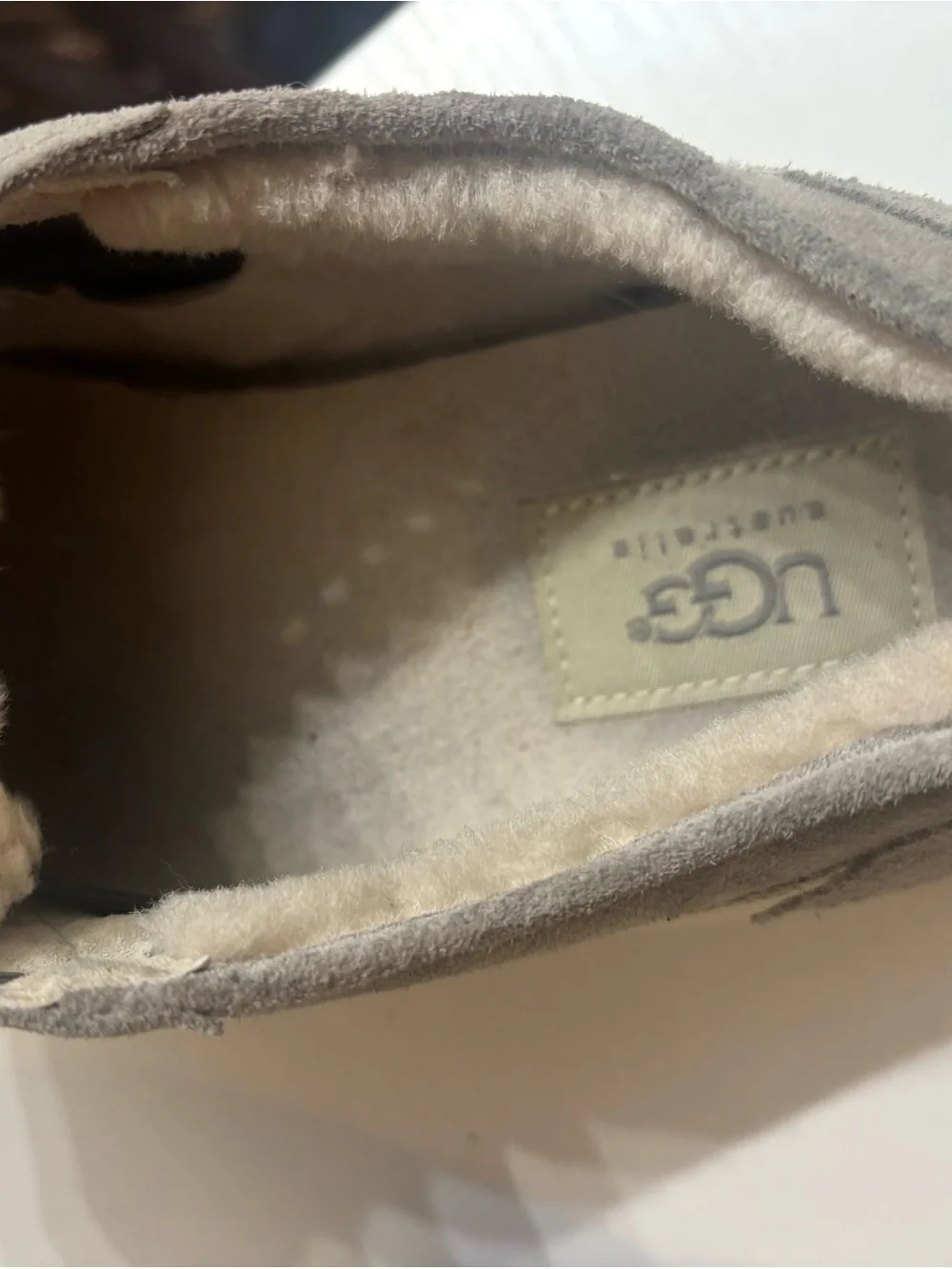 UGG Australia Grey Suede & Canvas Fleece-Lined Sneakers - Size 8